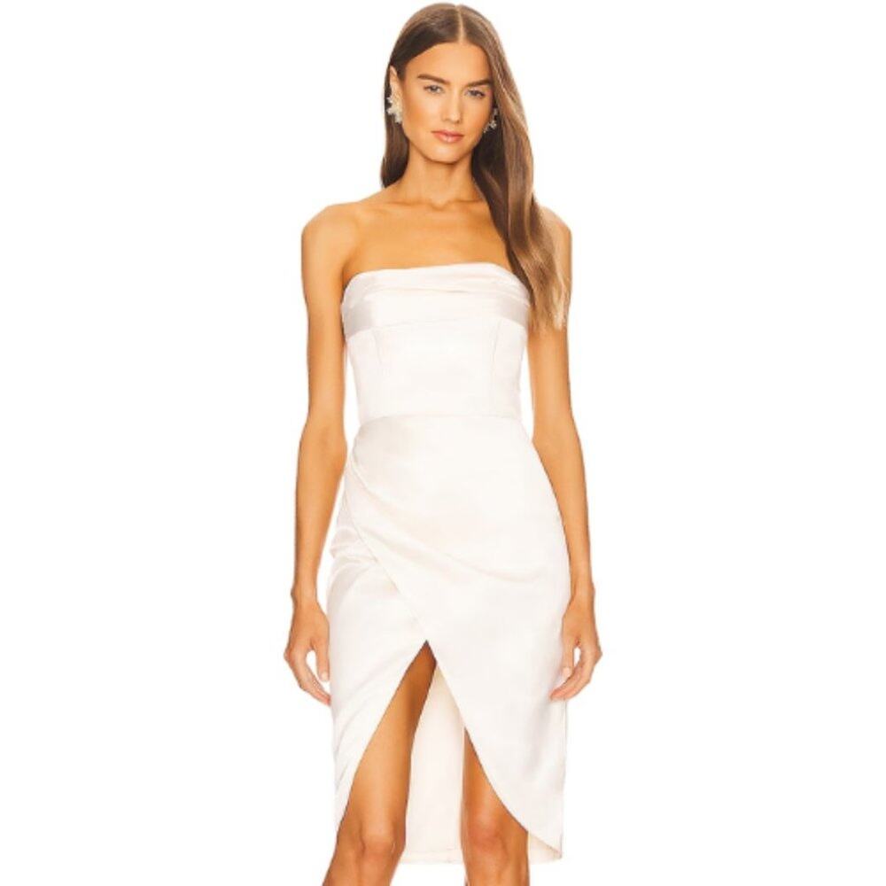Michael Costello x REVOLVE Sara Midi Dress in White EUC Size Small